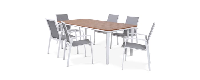 White aluminum cheap outdoor dining set